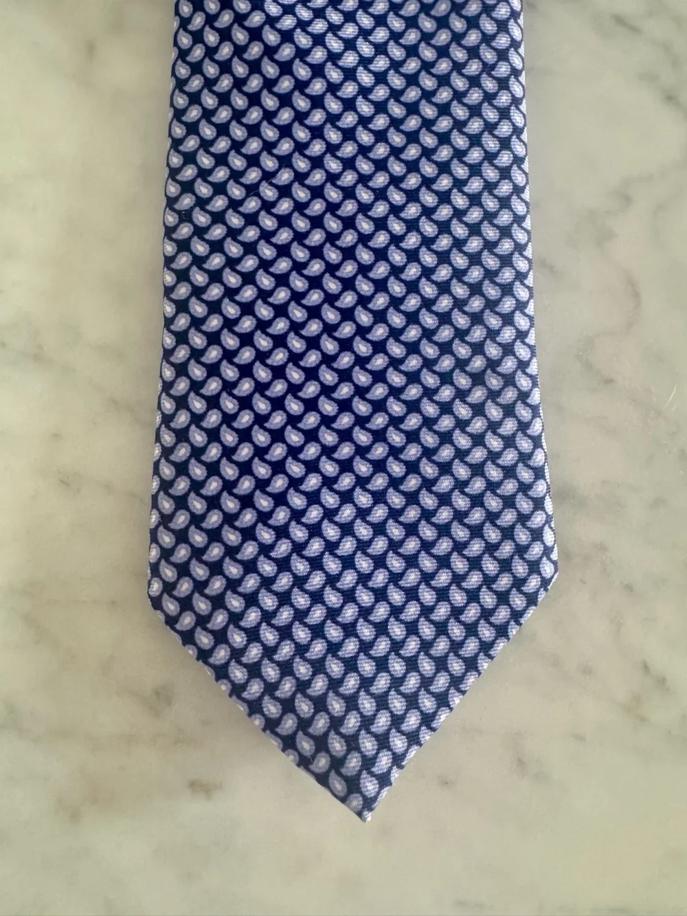 Ted Baker London 100% Silk Navy Lavender Micro Paisley Tie